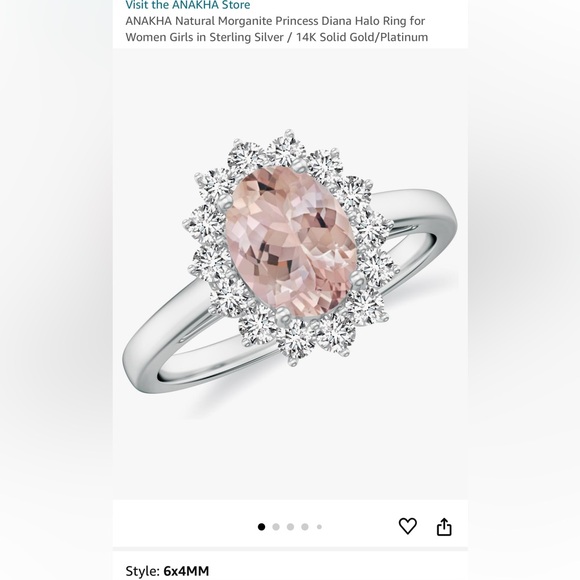 Natural Morganite Sterling Silver size 6 3/4 Ring - Picture 8 of 8